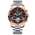 POEDAGAR 1410 Two-Tone Chronograph in Rose Gold / Black Dial, Red Bezel