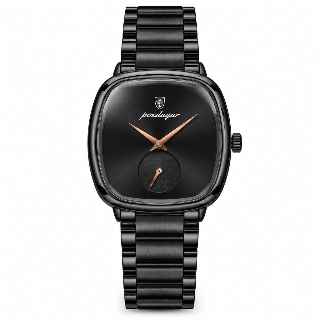 POEDAGAR 783 Square in Black / Black Dial