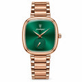 POEDAGAR 783 Square in Rose Gold / Green Dial