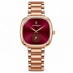 POEDAGAR 783 Square in Rose Gold / Red Dial