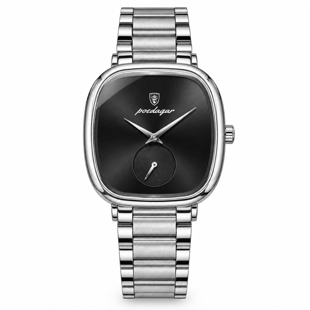 POEDAGAR 783 Square in Silver / Black Dial