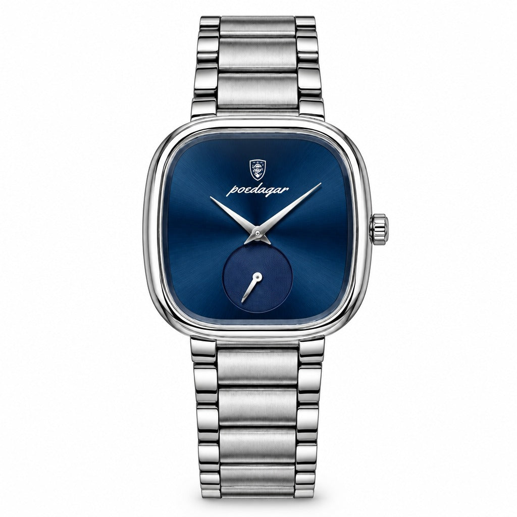 POEDAGAR 783 Square in Silver / Blue Dial