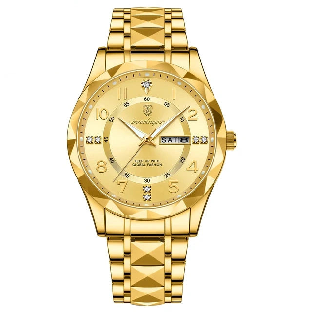 POEDAGAR 858 Faceted Day-Date in Gold / Gold Dial