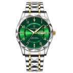 POEDAGAR 858 Faceted Day-Date in Gold / Green Dial