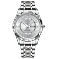 POEDAGAR 858 Faceted Day-Date in Silver / White Dial