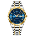 POEDAGAR 858 Faceted Day-Date in Two-Tone Gold / Blue Dial