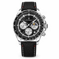 POEDAGAR 879 Moon Phase Chronograph in Silver / Black Dial