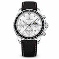POEDAGAR 879 Moon Phase Chronograph in Silver / White Dial