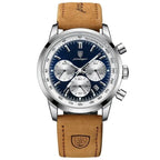 POEDAGAR 921 Tachymeter Chronograph in Silver / Black Dial