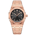POEDAGAR 924 Octagon Steel in Rose Gold / Black Dial