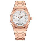 POEDAGAR 924 Octagon Steel in Rose Gold / White Dial