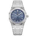 POEDAGAR 924 Octagon Steel in Silver / Blue Dial