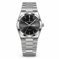 POEDAGAR 930 Sunray Day-Date in Silver / Black Dial
