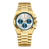 Gold / White Dial, Blue Subdials